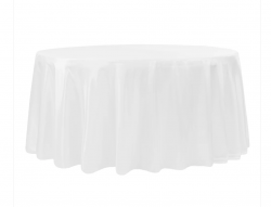 Taffeta Tablecloth 120 Round - White